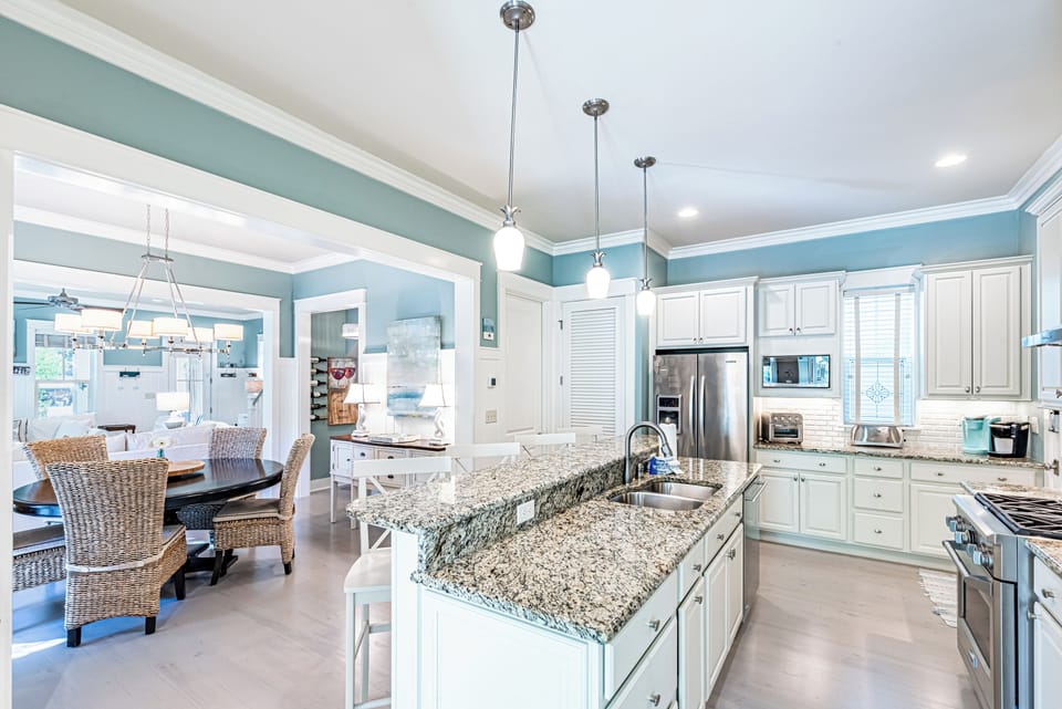 Open Concept Kitchen and Dining Areas