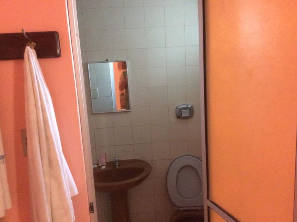 Shower, towels, soap, toilet paper