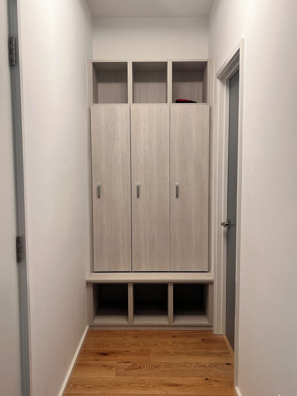 Storage, storage, storage!  Mud room to put shoes and coats.