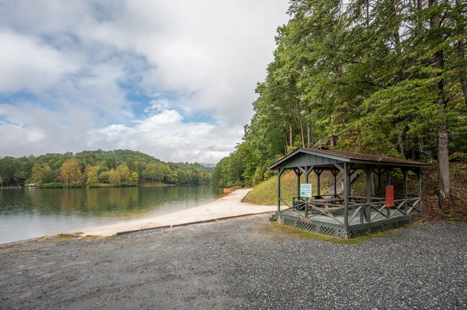 Private lake where the cabin is located.