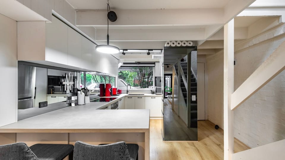 Contemporary kitchen with generous bench space and natural light.