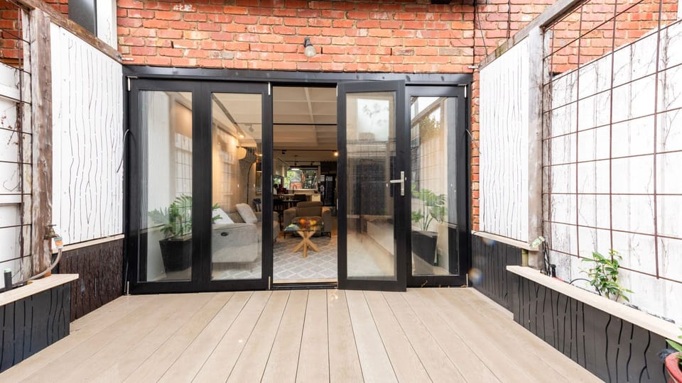 Private outdoor deck with direct access to the living area.