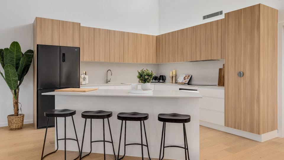 Modern kitchen with generous bench space