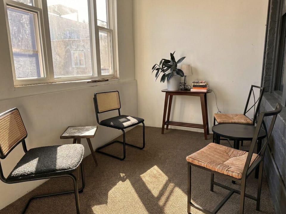 Bask in the natural light of our cozy sunroom, the perfect nook for morning coffee or a quiet afternoon reading session