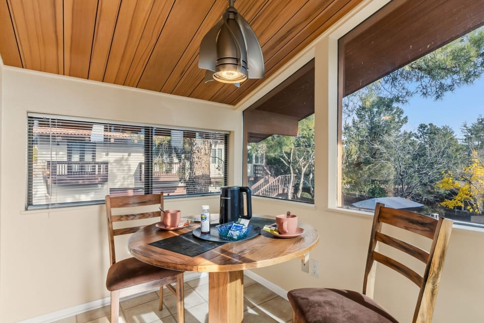 Kitchen nook with seating for two.