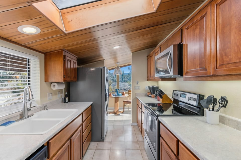 Kitchen fully stocked.