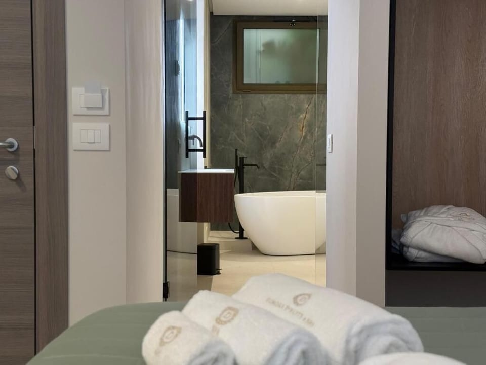 Hair dryer, bathrobes, slippers, bidet