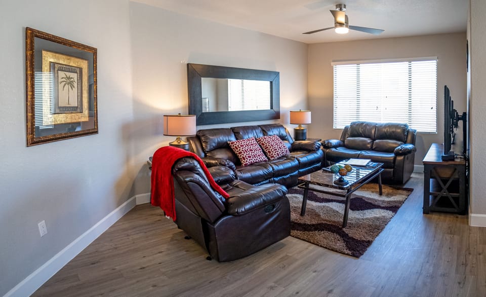 Relax in our fully furnished and comfortable living room.