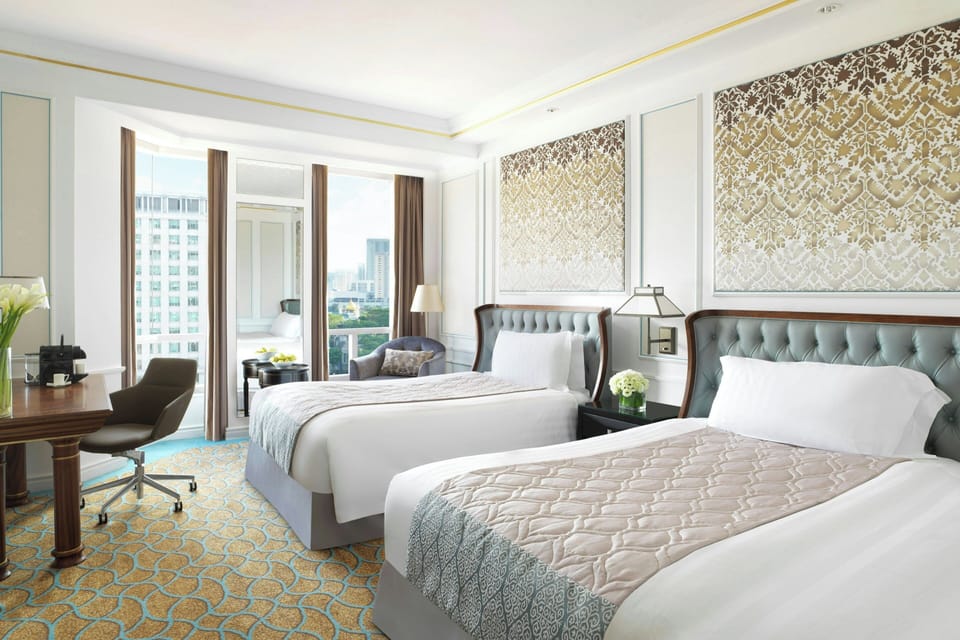 Classic Room, 2 Double Beds | Minibar, in-room safe, desk, laptop workspace
