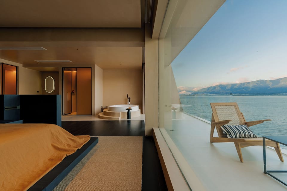 Luxury Double Room, Balcony, Ocean View | In-room safe, desk, laptop workspace, blackout drapes