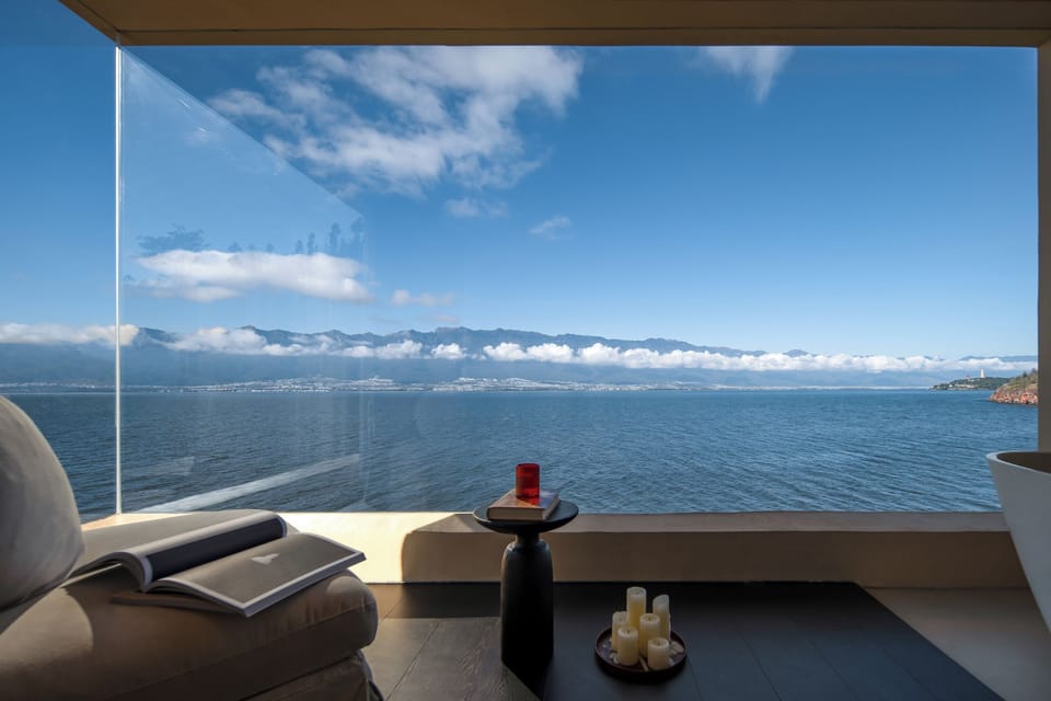 Luxury Double Room, Ocean View | In-room safe, desk, laptop workspace, blackout drapes