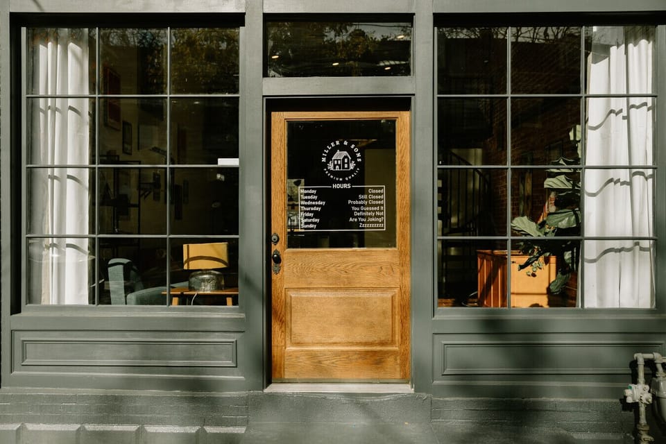 The Manor St entrance to The Pop Loft!