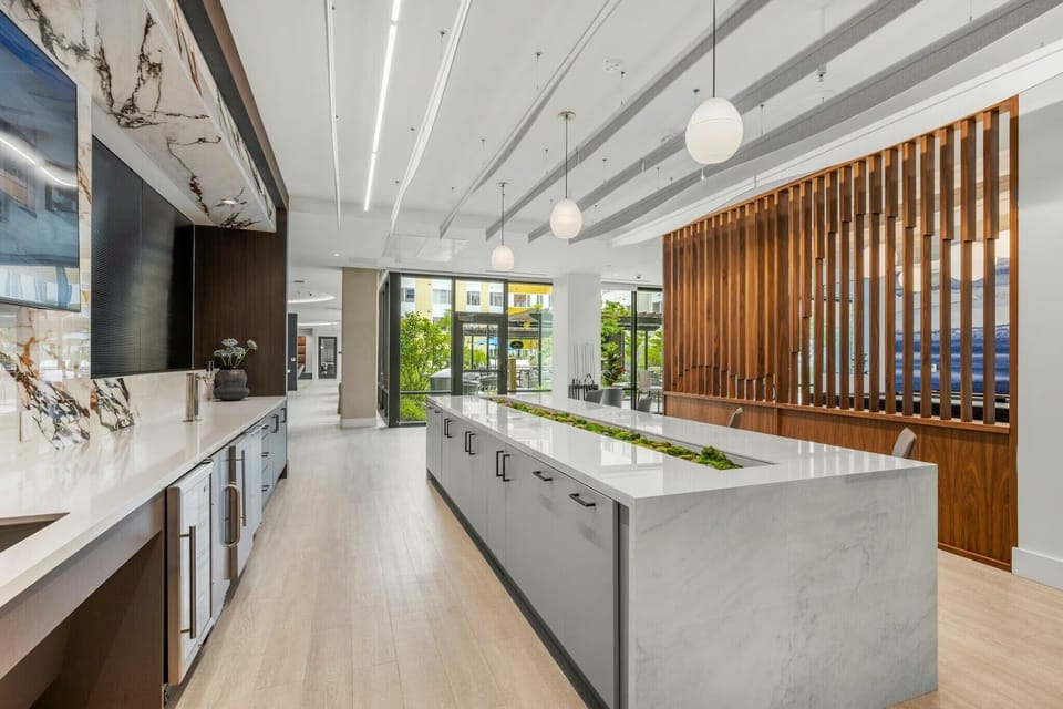 Shared bar and diner for family meals and any meals at all.