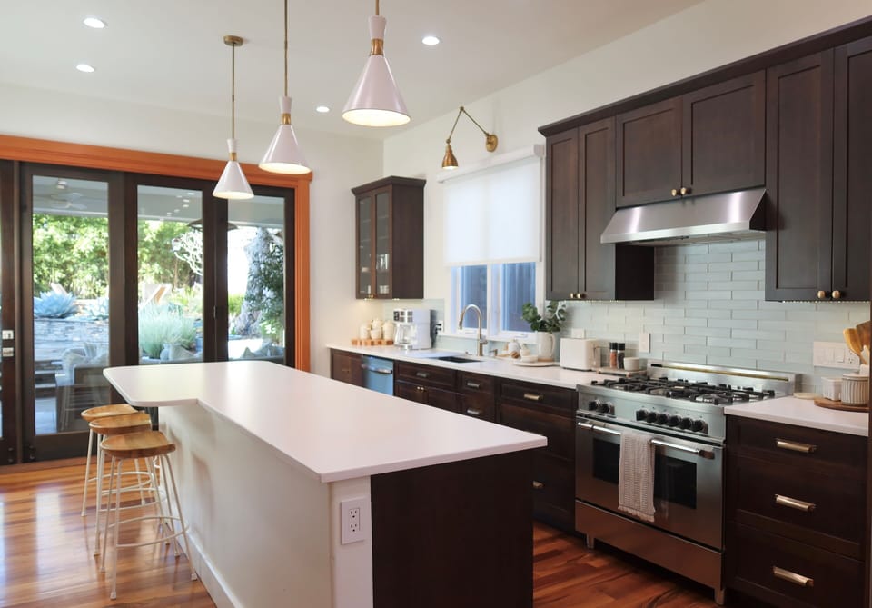 Full luxury kitchen with Bertazzoni range.