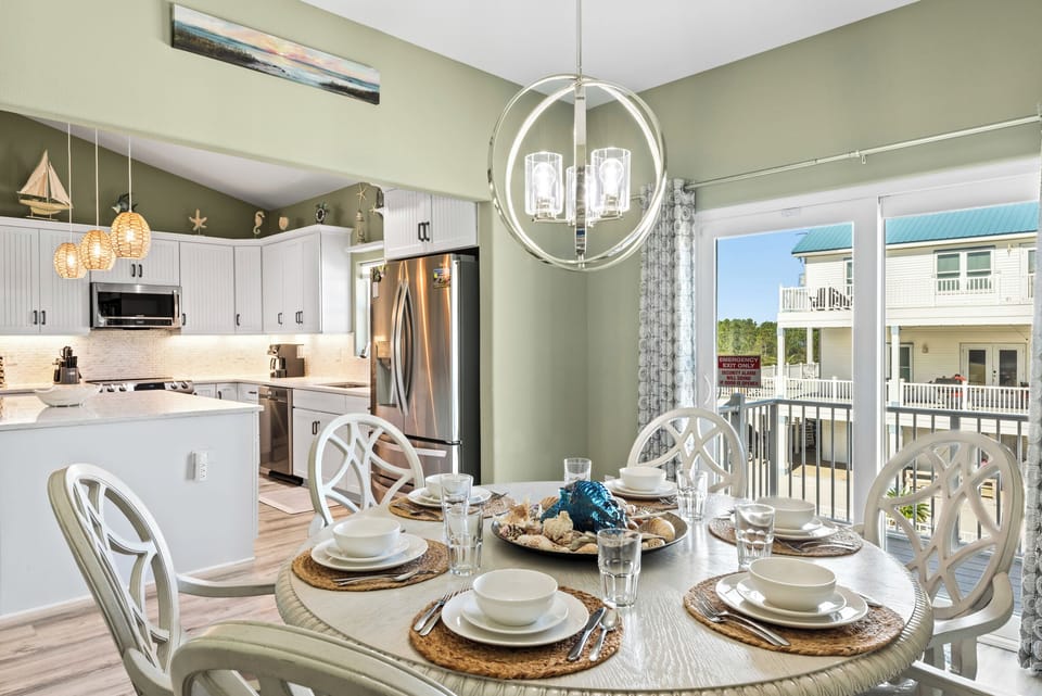 Dining area and kitchen