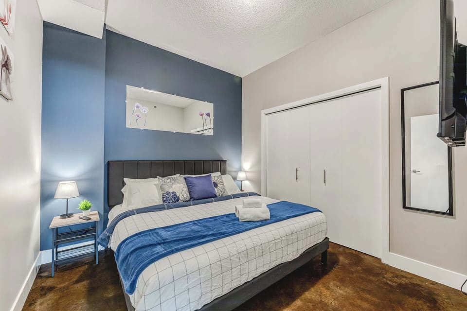 A cozy sleeping space with a comfortable bed and a relaxing setting perfect for unwinding