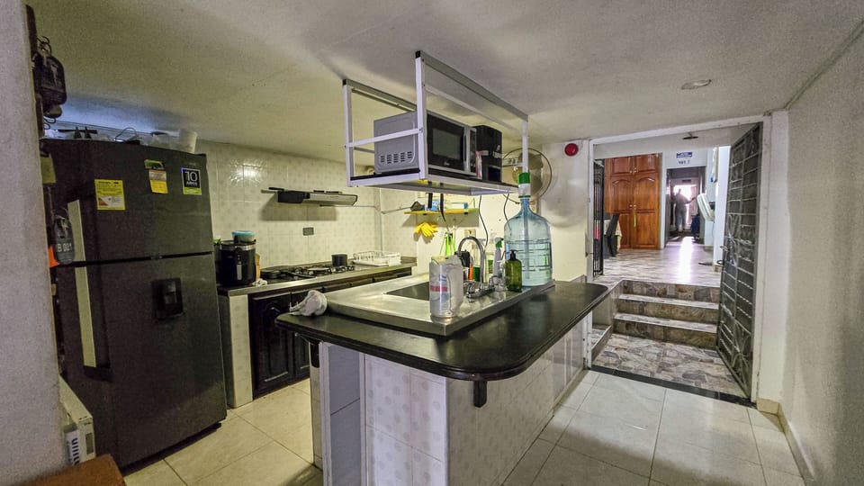 Shared fridge, microwave