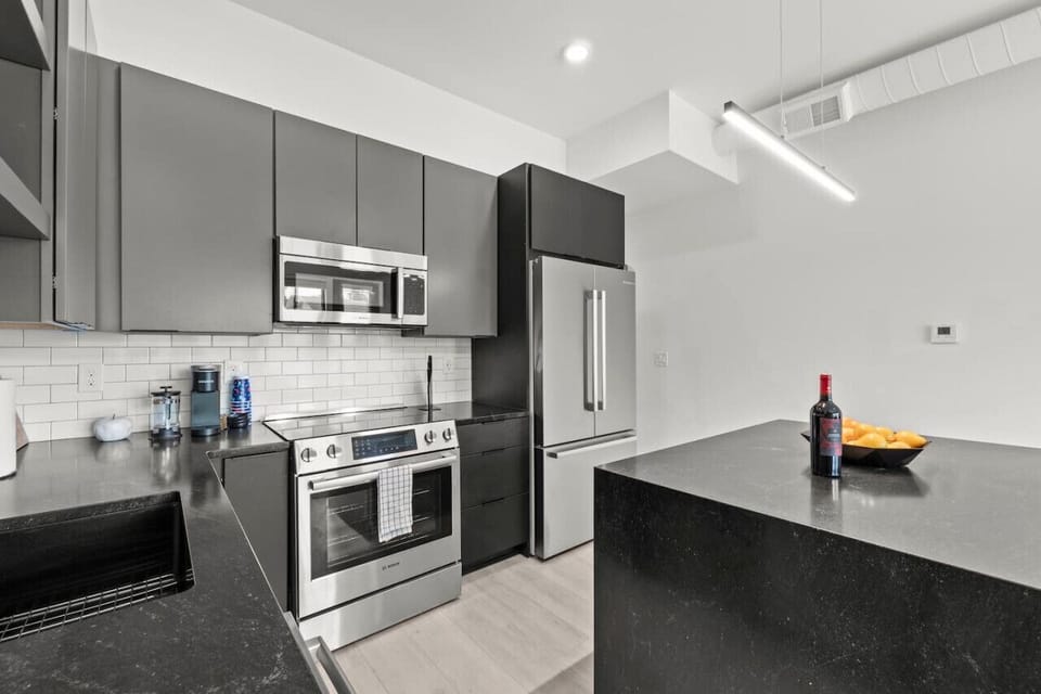 Fully equipped kitchen with modern appliances and all the essentials needed for home-cooked meals.