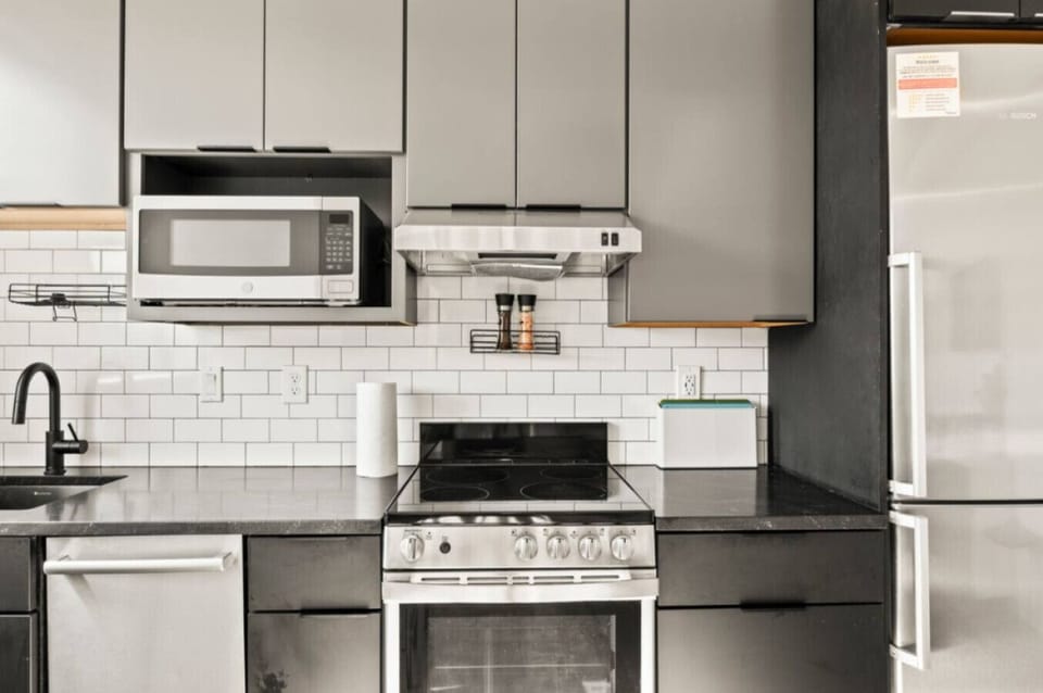 Clean, organized, and stocked with essentials—everything you need from quick breakfasts to full gourmet meals.
