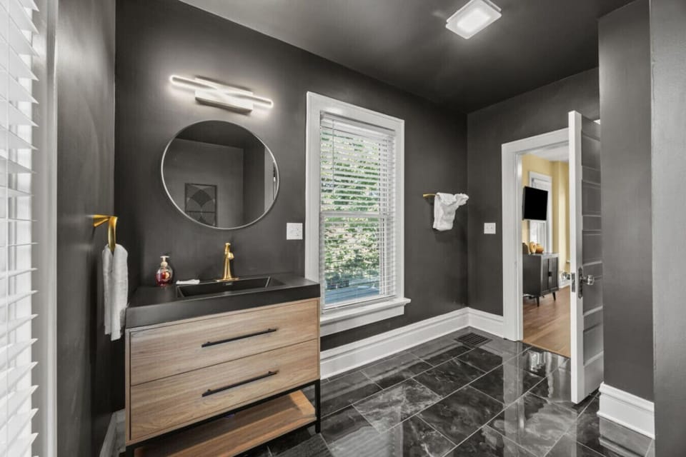 Statement bathroom with luxury-inspired details.