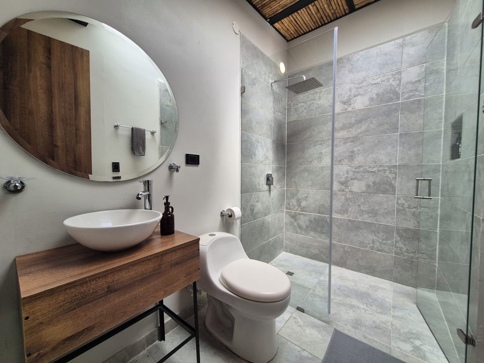 Comfort Twin Room | Bathroom | Shower, hair dryer, towels, soap