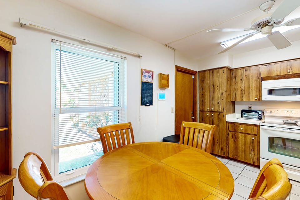 Dining table seats four