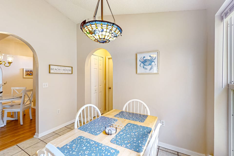 Another dining table for extra seating seats four