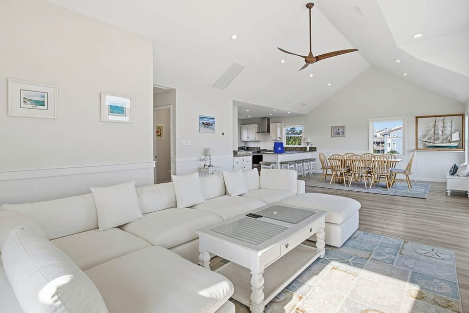 Top-Level Living Room with Deck Access