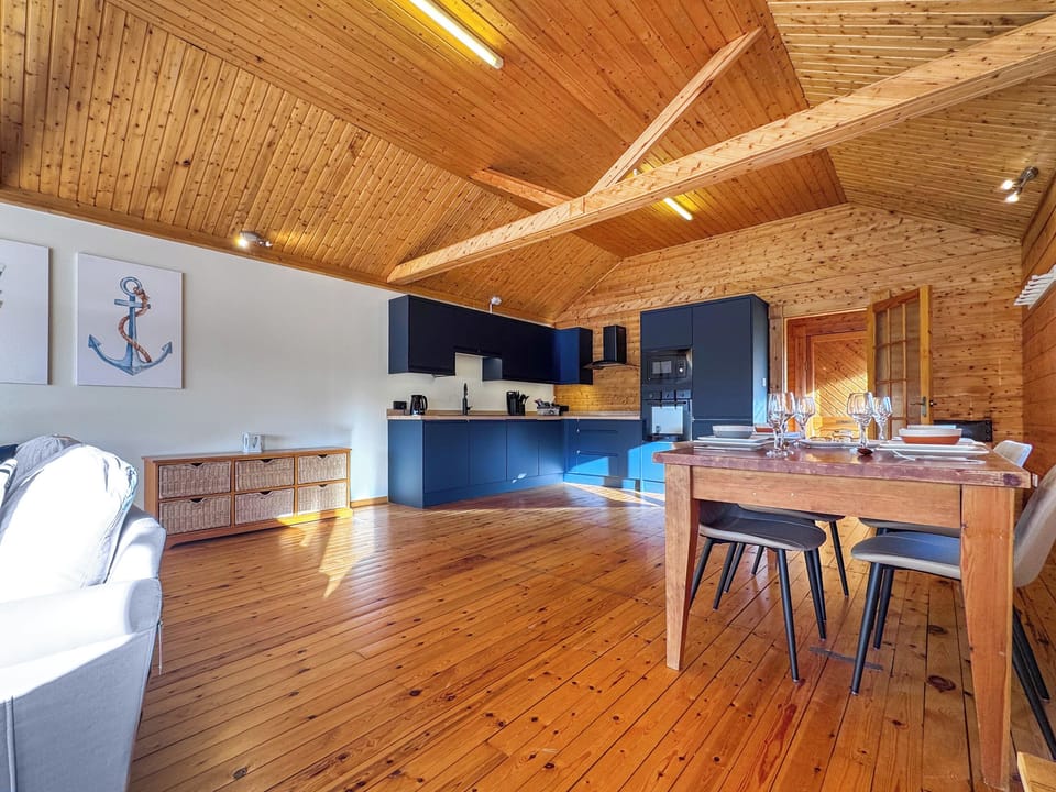 Open plan living space | The Boathouse - Norfolk Lake House, Pentey