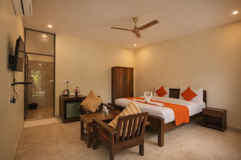 Premium Double Room, Patio | Desk, free WiFi, bed sheets