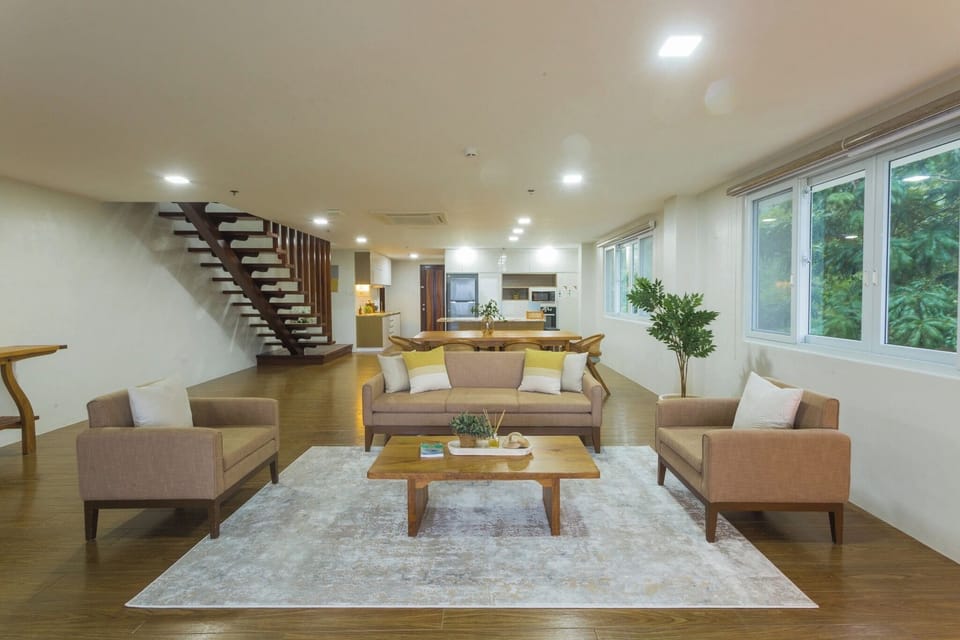 Family Apartment, 3 Bedrooms, Balcony, Sea View | Living area | Flat-screen TV
