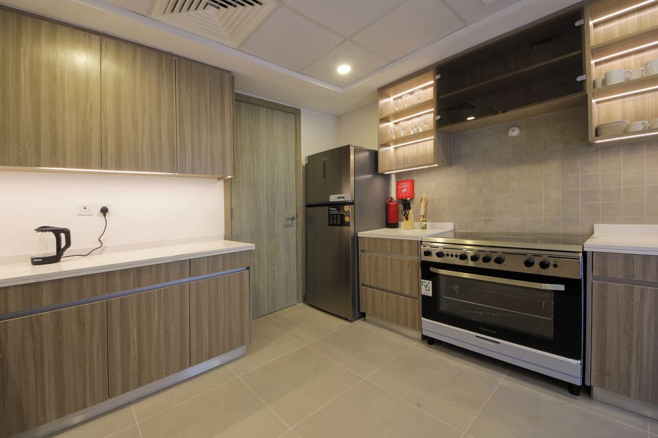 Luxury Villa, Garden View | Private kitchen | Full-size fridge, microwave, oven, stovetop