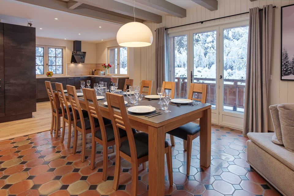 Dining table seats up to 12