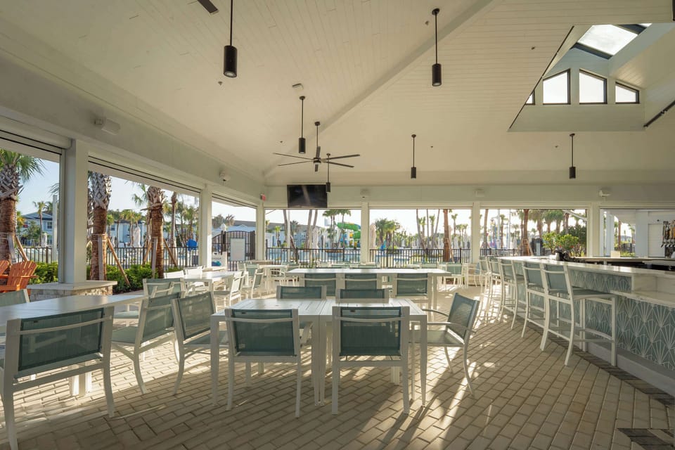 Outdoor banquet area