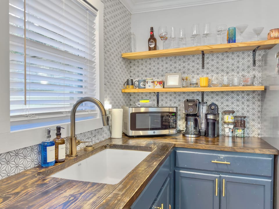 Enjoy cooking in the spacious kitchen. Complimentary coffee provided.