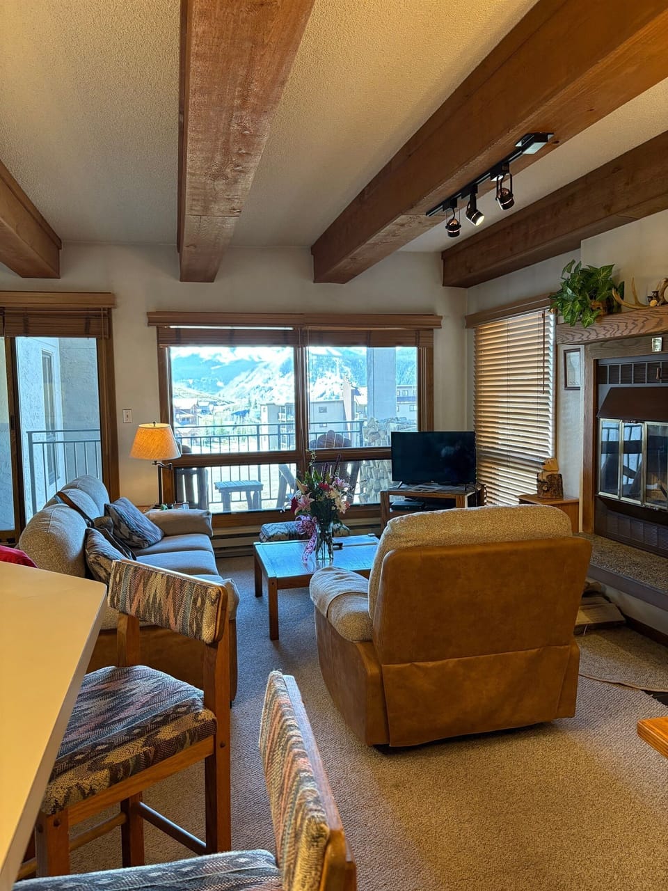 View from dining/kitchen area to living room