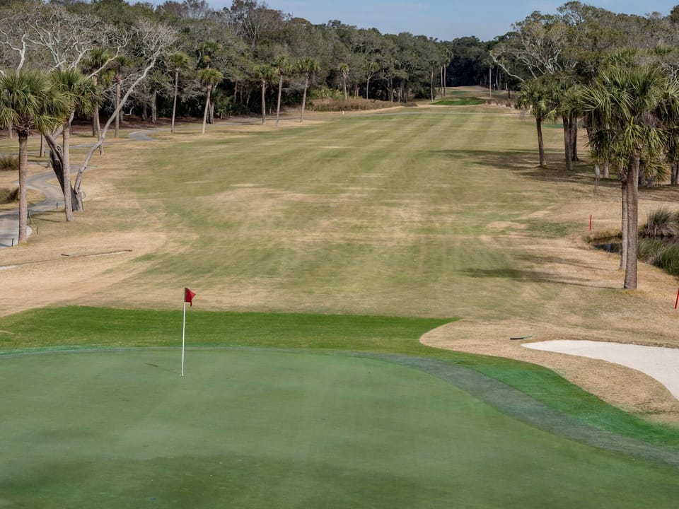 Watch the golfers finishing up on hole #9