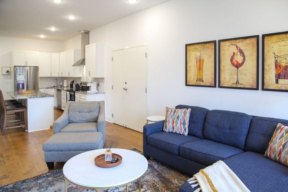 Living room with sleeper sofa, Smart TV, private patio access