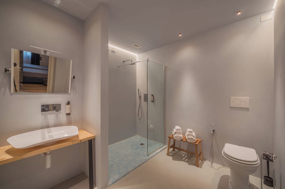 Camera Doppia con Letti Singoli con Bagno Privato | Bathroom | Shower, hair dryer, bathrobes, towels
