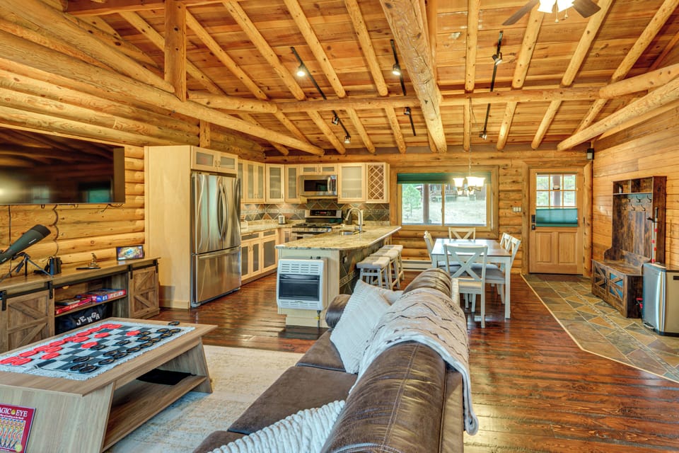 Interior | Mountain & Forested Views | Games | Main Level