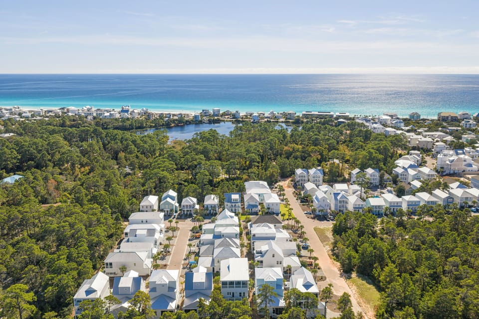 Aerial view of the community and coastal.