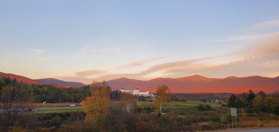 Mount Washington Hotel next door with Presidential mountain range