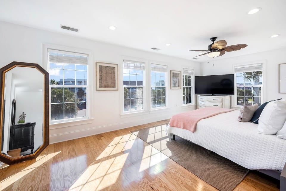 Primary King Bedroom 1 | IOP Escapes Front Beach Fun | 9 JC Long Blvd | Isle of Palms, SC