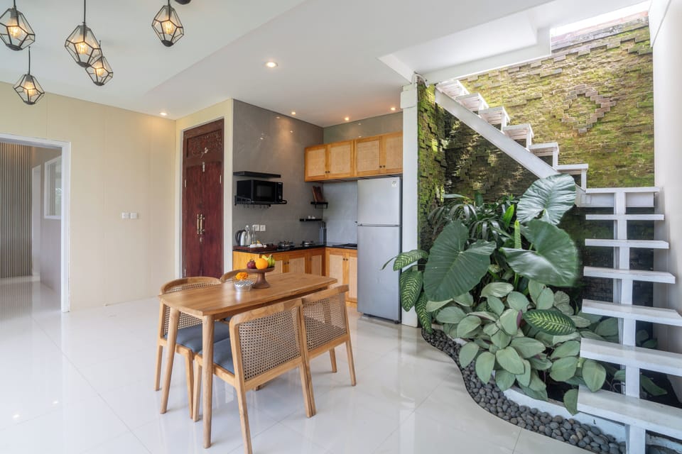 Family Villa with Rice Field View | Private kitchen | Mini-fridge, electric kettle