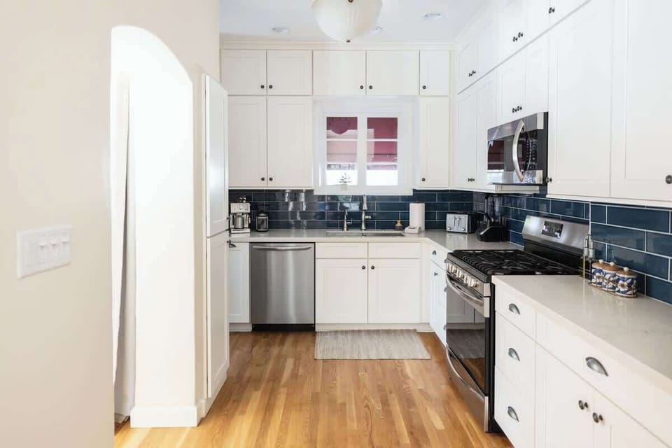 Well-appointed kitchen with stainless steel appliances, gas range and top-of-the-line RO system with medical grade water filtration system. 