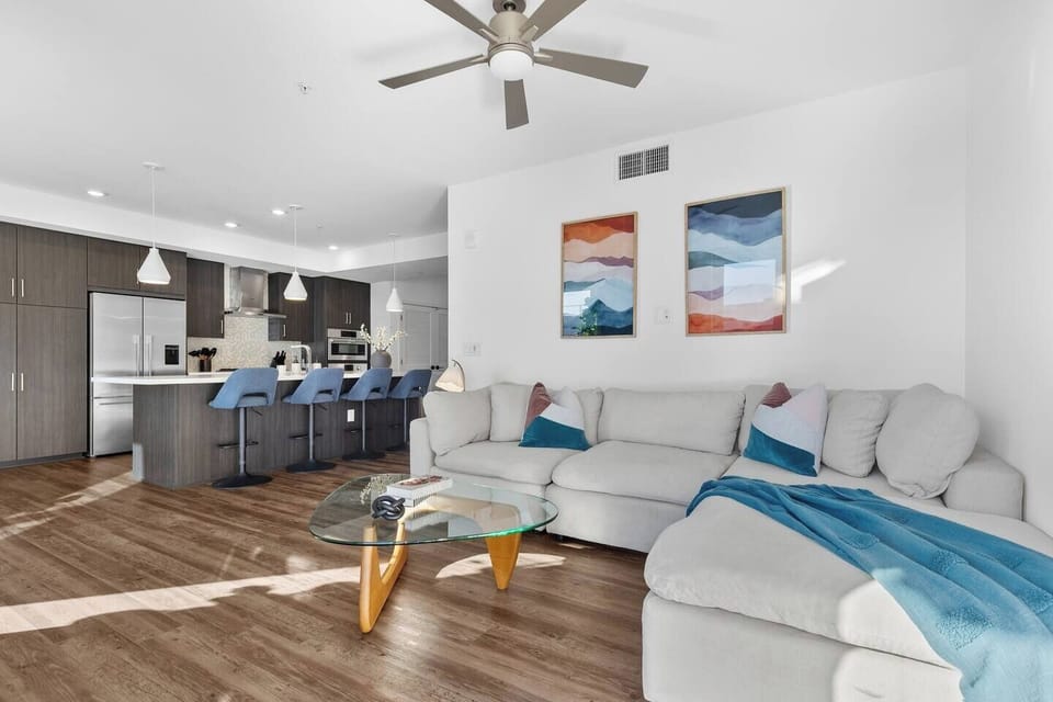 Sink into plush seating and enjoy the California sunshine streaming in.
