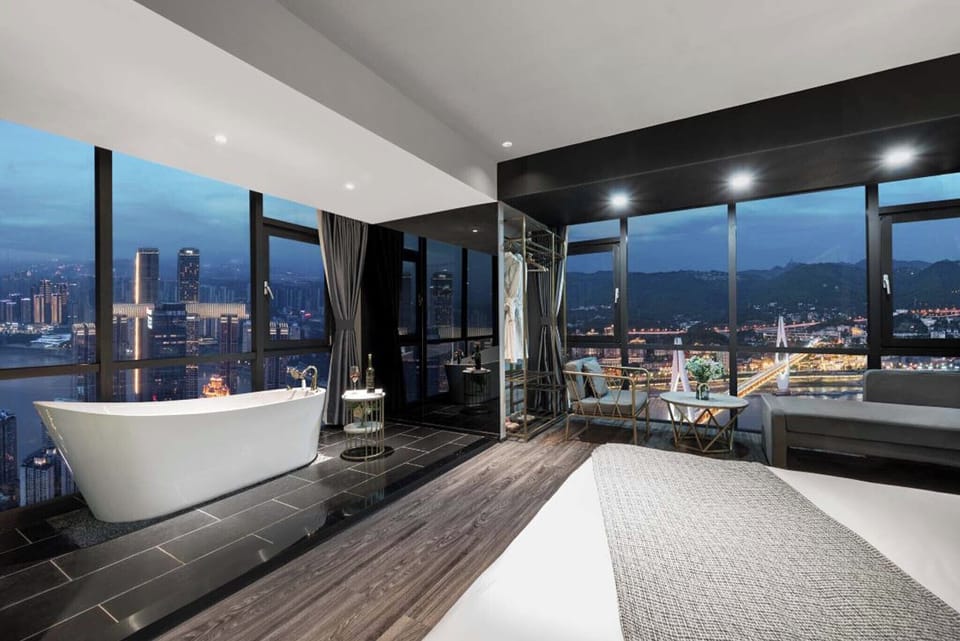 Romantic Double Room, River View | Premium bedding, desk, laptop workspace, blackout drapes