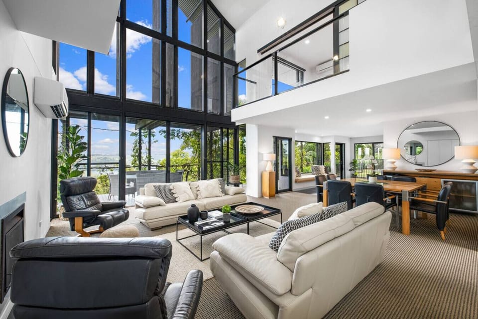 Open plan living and dining spaces