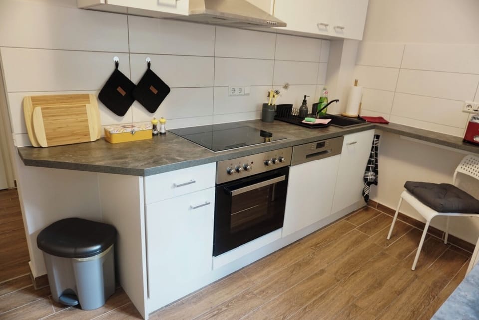 Standard Apartment | Private kitchen | Electric kettle, dining tables
