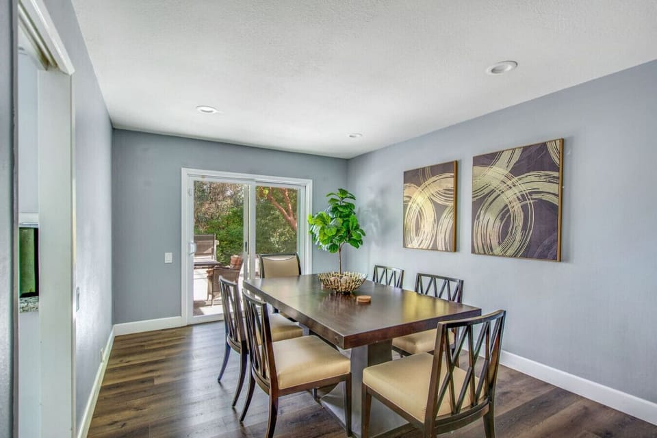 Dining room with patio access.